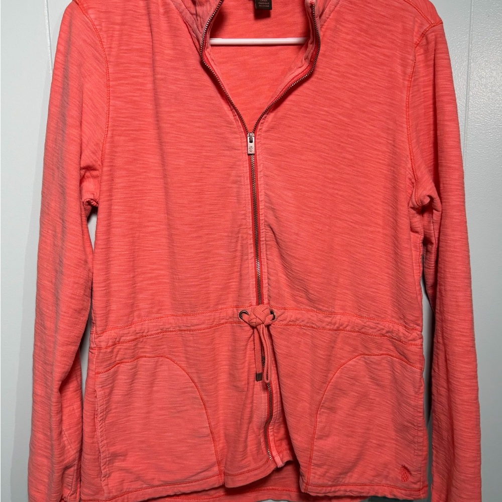 Tommy Bahama Coral Half-Zip Drawstring Jacket xs 100% cotton